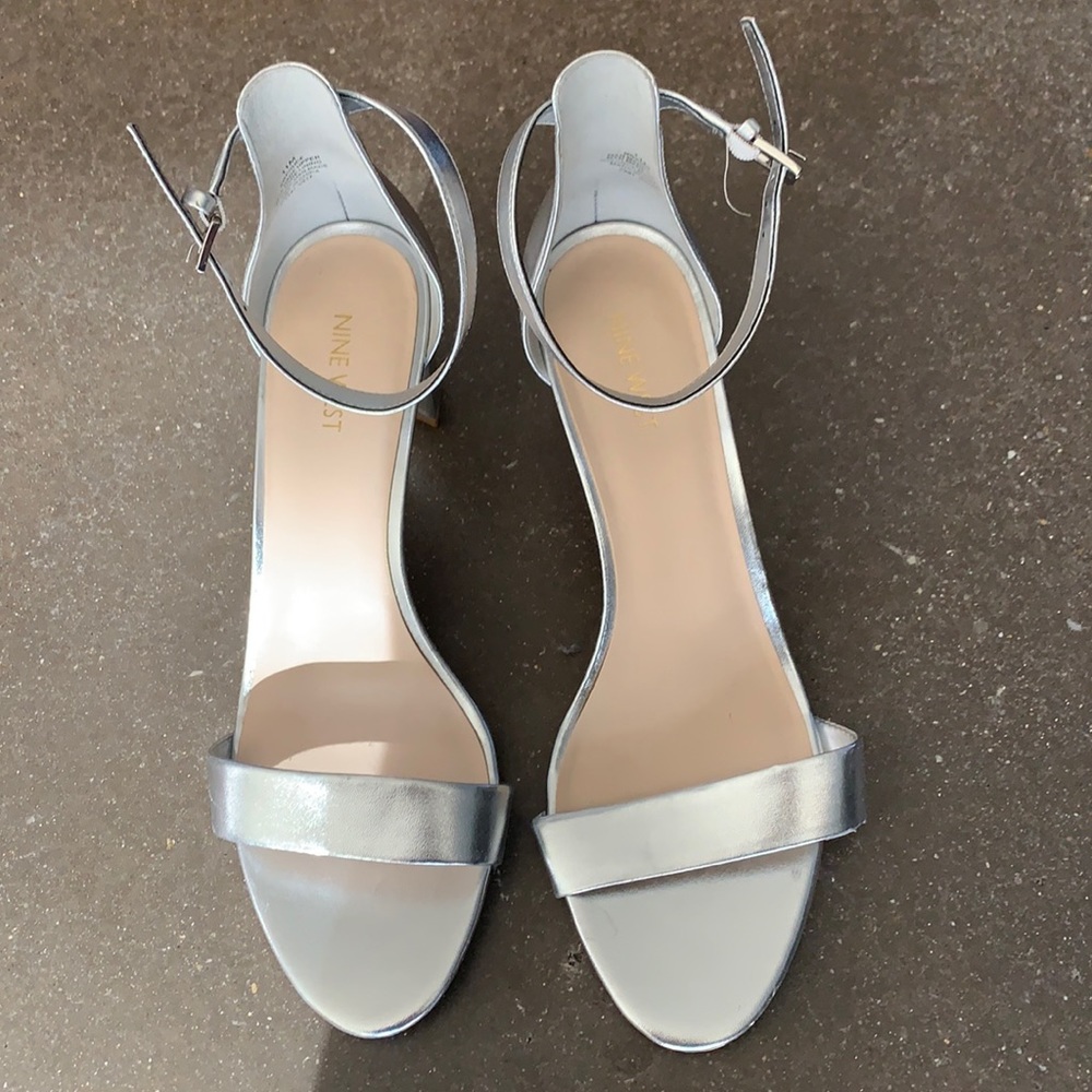 Nine West silver heels